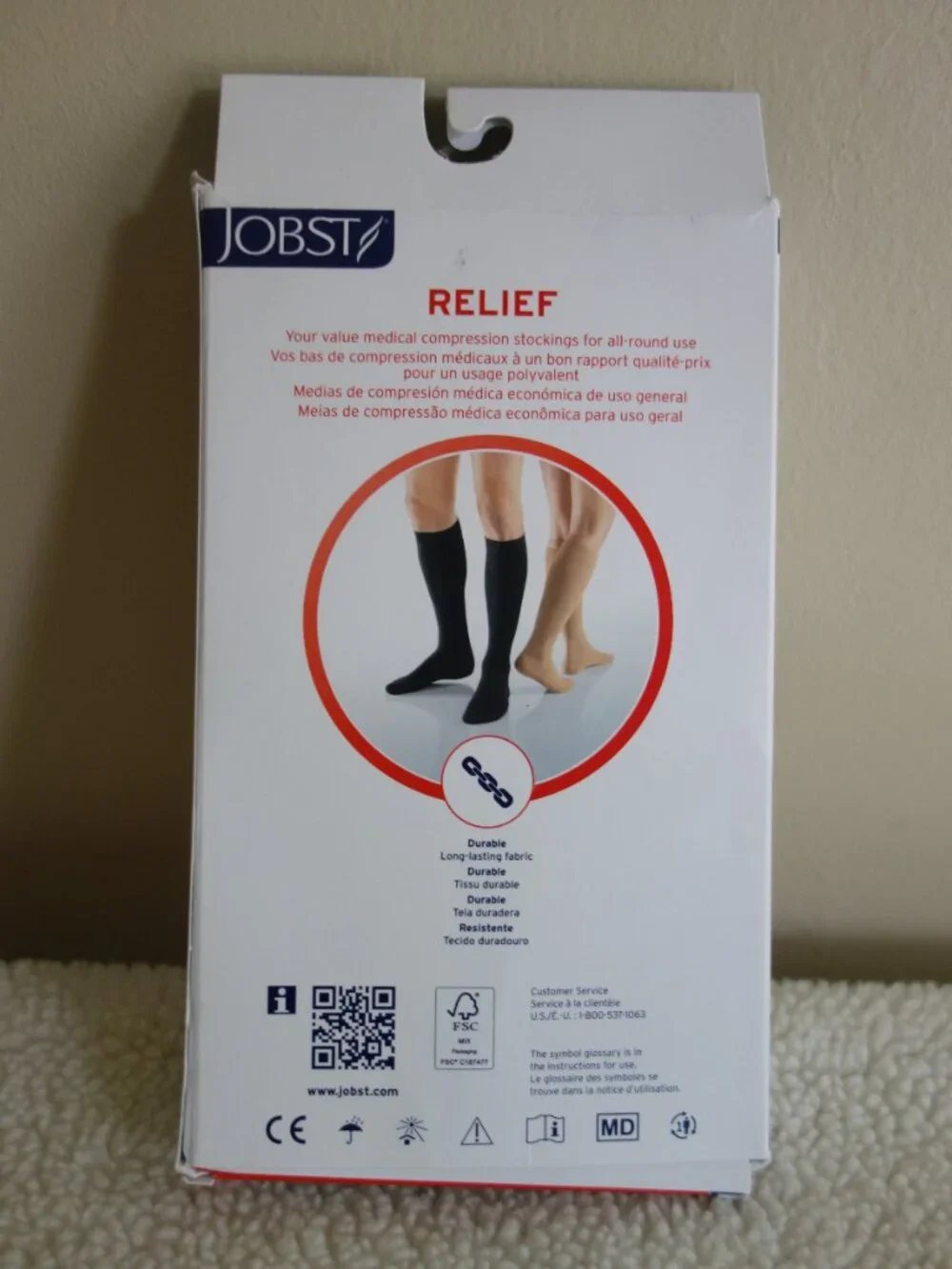 NIB New JOBST Relief 20-30 mm/HG Beige Knee High Socks – Small